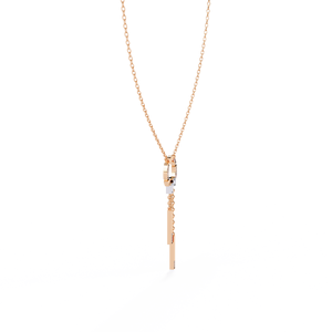 Elegant Geometric Circle Tassel Diamond <b>Necklace</b> 10k 14k 18k Rose Gold Luxury Statement Diamond Jewellery Collection - Product Image 4