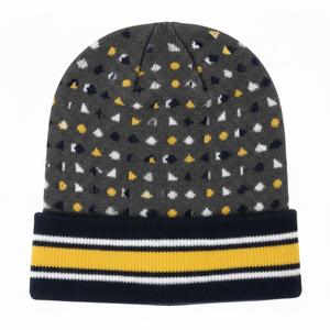 Bonnet tricoté d'hiver de haute qualité, style pêcheur, avec logo personnalisé, motif jacquard à lettres et points, collection 2026 - Product Image 4
