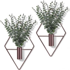 8 Pièces de Vases Suspendus en Métal Géométriques Modernes Style Bohème, Supports Intelligents pour Plantes d'Intérieur, Eucalyptus Artificiel pour Décoration Murale de Salle de Bain - Product Image 1