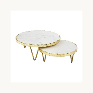 <b>Marble</b> And Metal <b>Cake</b> <b>Stand</b> Customized New Design <b>Cake</b> Dessert Pastry Cupcake Serving Display For Party Event Use - Product Image 1
