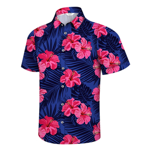 เสื้อเชิ้ตผู้ชายแขนสั้นลายดอกไม้เขตร้อนสไตล์ชายหาดลำลองติดกระดุมสีสันสดใสสำหรับฤดูร้อน - Product Image 6