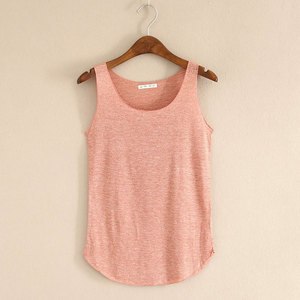 HOT Summer Fitness Tank <b>Top</b> Plus Size Loose Women's Silk/Cotton Satin O-Neck Slim Casual Quick Dry Breathable <b>Tops</b> - Product Image 2