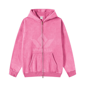 Sweat-shirt unisexe à capuche zippé oversize en polaire à séchage rapide, épaules tombantes, noir uni, manches longues, style streetwear décontracté pour l'hiver - Product Image 5