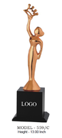 Trophée Modèle 559 Figurine Ange Écologique Impression UV Plaqué Or Argent Bronze Récompense Jeux Sportifs Base Gravée Durable LOGO