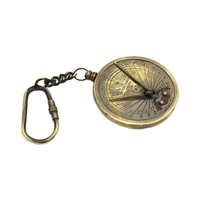 Porte-clés Souvenir Vintage en Laiton, Boussole Nautique et Cadran Solaire, Design Anime Unique, Dessin Animé, Étanche, en Métal