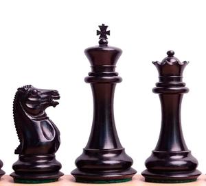 Vintage Style 3.5 King Chess Pieces <b>Black</b> And White Bone <b>Polished</b> Finish At Best Price - Product Image 1