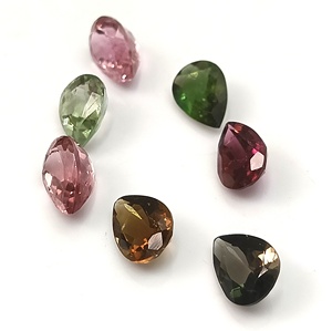 Ensemble de 7 pierres précieuses de tourmaline naturelle du Zambie calibrées, multicolores pastel, taille poire, 7x10 mm, 15,0 carats au total - Product Image 5