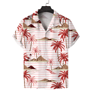 Chemise Hawaïenne Homme Tendance Estivale Col V Uni Coupe Droite Manches Courtes Décontractée Respirante Infroissable Séchage Rapide - Product Image 5