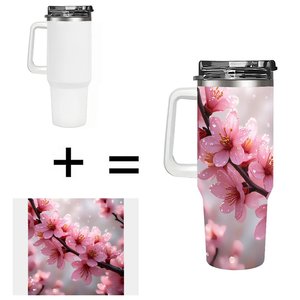 Vaso Térmico de Acero Inoxidable de 40 oz con Diseño de Flor de Cerezo para Uso en Exteriores - Product Image 1