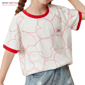 Venta al por mayor de camisetas de algodón de verano GSM 260 personalizadas para niños y adolescentes, técnicas de estampado 3D tejidas en blanco informales - Product Image 3