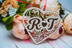 Centro de Mesa de Madera con Forma de Corazón Único para Regalo de Pareja, Decoración Romántica para Mesa de Comedor y Decoración del Hogar - Product Image 2