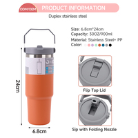Mejor venta Promo Taza de coche portátil Regalo OEM Precio de fábrica Acero inoxidable 304 Tapa de paja a prueba de fugas aislada 20 oz 30 oz Vaso
