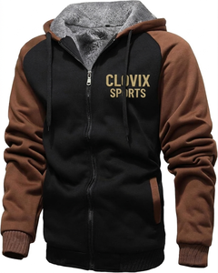 Latest Design Custom Embroidery Print Logo Men Heavyweight Hoodie Winter Fleece Lined Thermal <b>Zip</b> <b>Up</b> <b>Jacket</b> Wholesale Streetwear - Product Image 6