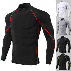 Camiseta de compresión de manga larga para hombre, de spandex, con protección UV UPF 50, de secado rápido, para natación y surf. - Product Image 4