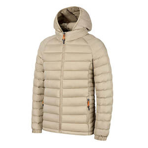 Veste coupe-vent en toile pour homme, mélange polyester/coton, avec capuche, fermeture éclair sur le devant, couleur unie, rembourrage épais - Product Image 6