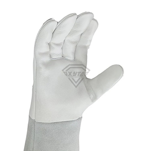 Professional White Genuine Leather Welding <b>Gloves</b> Heavy Duty Industrial Safety Protective Gauntlet <b>Long</b> Cuff Work <b>Glove</b> Durable - Product Image 4