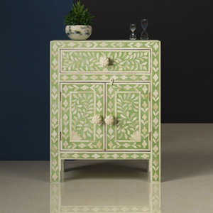 Mesa Consola con Incrustaciones de Hueso, Estilo Tradicional, para Dormitorio, Consola Geométrica para Entrada - Product Image 4