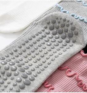 Premium Women <b>Thick</b> Crew Socks with Red Bow Heart Embroidery Grip Dots Cuff & Body Detail Cotton Knitted Daily Use Summer Style - Product Image 4