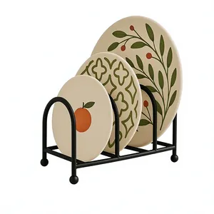 Organizador de tapas de ollas y sartenes, soporte multifuncional para utensilios de cocina, organizador de despensa, soporte para tablas de cortar, ahorrador de espacio para cocina - Product Image 1