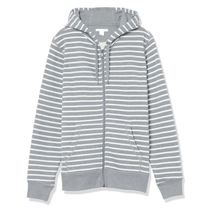 Sudadera con capucha de punto a rayas náuticas para hombre, con cremallera completa y cordón ajustable, para otoño. - Product Image 5
