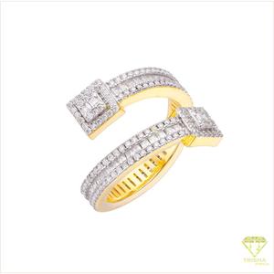 Bague de luxe en argent sterling 925 avec moissanite et diamant, motif visage, ornée d'accents de pierres étincelantes, bijou audacieux et remarquable - Product Image 5