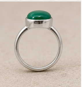 Ha Gems <b>Silver</b> Green Onex Oval Engagement Wedding <b>Rings</b> for Women <b>Men</b> Unisex Bulk Wholesale - Product Image 3