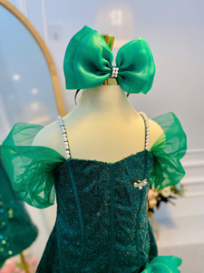 Nouvelle Robe de Soirée Longue Décontractée Superposée à Col Halter pour Filles, en Velours et Tulle, Épaules Dénudées, 1-10 Ans, Modèle 2025, ODM/OEM - Product Image 3