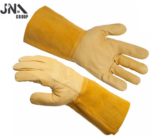 Gants de soudeur TIG en cuir de vachette pleine fleur robuste avec Kevlar, protection contre le feu, résistants à la coupure et à la chaleur, sécurité accrue - Product Image 2