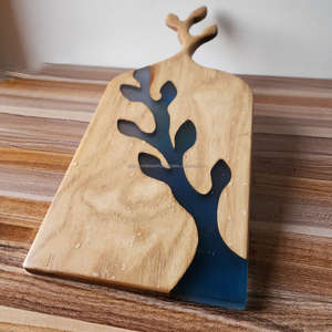 Planche à fromage en bois d'olivier avec planches de charcuterie en résine et plateau de service fait main Planche à découper époxy en bois Falak World Export - Product Image 1