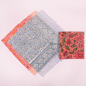 Boho Style Ethnic Bandana Cotton <b>Square</b> <b>Scarf</b> Floral Pattern Hand Block Printed Eco Friendly Accessories For Men Women & Pet - Product Image 3