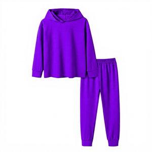 Chándal Unisex Azul Marino con Capucha, Ecológico, de Manga Larga, Color Sólido, Informal, Transpirable, de Spandex/Poliéster, para Invierno - Product Image 6