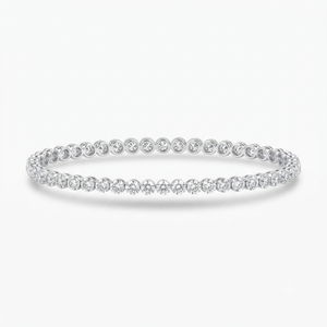Elegante Pulsera de Diamantes Cultivados en Laboratorio en Oro, Ideal para la Noche, Pulsera de Diamantes Cultivados en Laboratorio con Halo Regal en Plata de Ley - Product Image 1