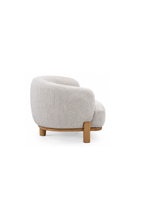 Fauteuil rembourré moderne avec pieds en bois, revêtement en tissu, design minimaliste pour salon, meubles de maison - Product Image 3