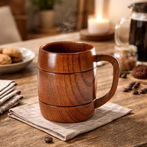 Premium Wooden Mug Handmade Solid Wood Coffee Cup Natural Finish Rustic Style Eco Friendly Drinkware - Product Image 2