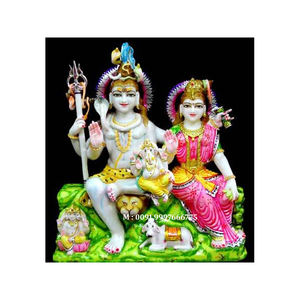 Hermoso y atractivo ídolo de Shiva Parvati en mármol blanco con superficie finamente pulida y duradera para decoración de templos al precio más bajo. - Product Image 3
