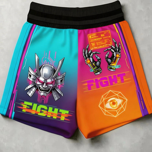 Pantalones Cortos de Boxeo en Tela de Poliéster con Estampado Gráfico Personalizado, Logotipo Bordado, Ropa Deportiva Transpirable, Talla Personalizada - Product Image 1