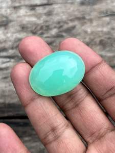 Crisoprasa Natural de Alta Calidad, Gema Suelta en Cabujón, Corte Ovalado, Pulida, para Joyería - Product Image 3