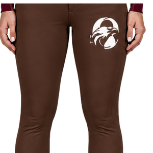 Pantalon d'équitation marron chocolat pour femme, taille haute, extensible, avec passants de ceinture, pour la compétition et l'entraînement, vêtement de sport - Product Image 3
