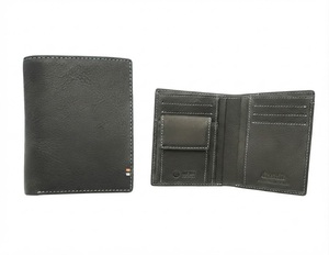 [Highly Recommended]Castello Genuine Cowhide Soft Leather RFID Open Short Unisex Bi-fold <b>Wallet</b> W/coin Pocket Black New Design - Product Image 1