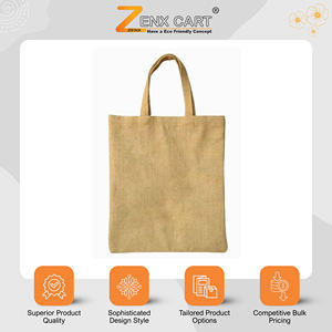 กระเป๋าช้อปปิ้งของขวัญทำจากปอกระเจาขนาดใหญ่พิเศษ ผลิตในอินเดีย คุณภาพเยี่ยม พร้อมบริการสกรีนโลโก้และออกแบบตามสั่ง - Product Image 2
