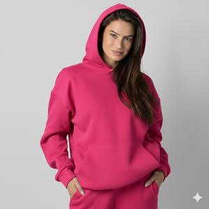 Sweat à capuche surdimensionné en coton à épaules tombantes, personnalisé par les fabricants OEM, avec capuche intégrée et manches longues pour femmes - Product Image 2