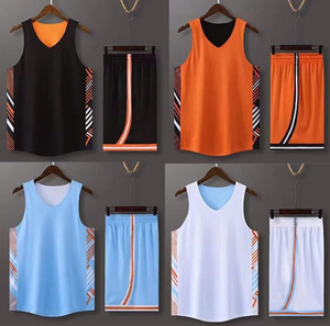 เสื้อบาสเก็ตบอลผู้ชายสีส้มน้ำเงินแบบกลับด้านได้ ผลิตจากโรงงาน ขายส่ง รับผลิตตามสั่ง ชุดยูนิฟอร์มบาสเก็ตบอลสำหรับทีมสโมสร พร้อมบริการปักลาย - Product Image 5