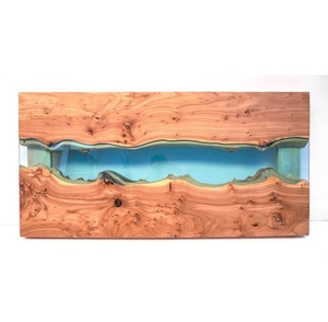 Planche de cuisine multifonctionnelle en bois et résine, planche à découper moderne en bois et résine époxy pour la salle à manger - Product Image 1