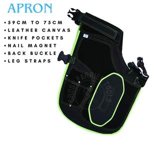Farrier Tool Apron Premium Leather Canvas Adjustable Waist 59 75cm with Leg Straps Back Buckle Nail Magnet for Blacksmith <b>Work</b> - Product Image 2