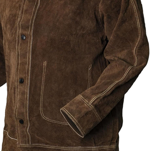 Chaqueta de Soldadura Resistente con Cuello Naranja, Corte Regular, Protección Contra el Calor, para Uso en Fábrica y Taller - Product Image 4