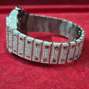 Reloj de Lujo para Hombre con Moissanita, Pasa el Test de Diamantes, Movimiento de Cuarzo VVS1, Diseño Personalizado, Relojes con Incrustaciones de Diamantes, Pedido al por Mayor - Product Image 1