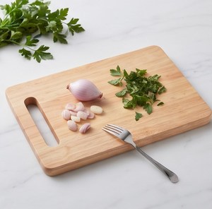 Tabla de cortar de madera natural con asa, rectangular, para cocina - Product Image 3