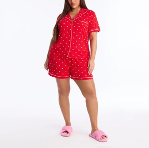 Ensemble de pyjama pour femmes de haute qualité, col en V, fermeture à cordon, manches courtes, shorts, séchage rapide, toutes saisons, 2 pièces, vêtements de maison - Product Image 6