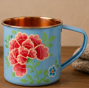 Taza Moscow Mule de Cobre con Recubrimiento en Polvo Rosa Pastel Premium, Taza de Cerveza de Metal Sólido Resistente, Regalo Artístico Floral Personalizado de Lujo - Product Image 2