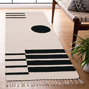 Cotton Handmade Custom <b>Runner</b> <b>Rug</b> Large Area <b>Rug</b> for <b>Kitchen</b> Stair Hallway-Non-Slip Eco-Friendly Geometric Pattern - Product Image 1
